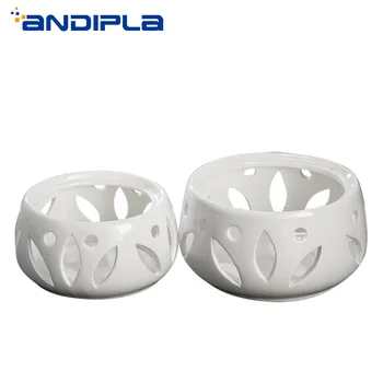 

Glass Flower Teapot Warmer Stove White Hollow Ceramic Candle Holder Kung Fu Tea Coffee Milk Warmer Accessories Insulation Base