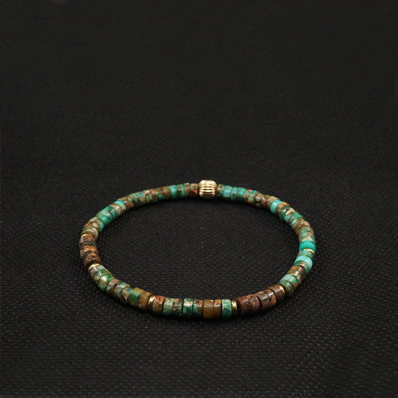 POHIER Turquoises Heishi Bead коллекция золотистые бусины браслет для мужчин и женщин ювелирные изделия