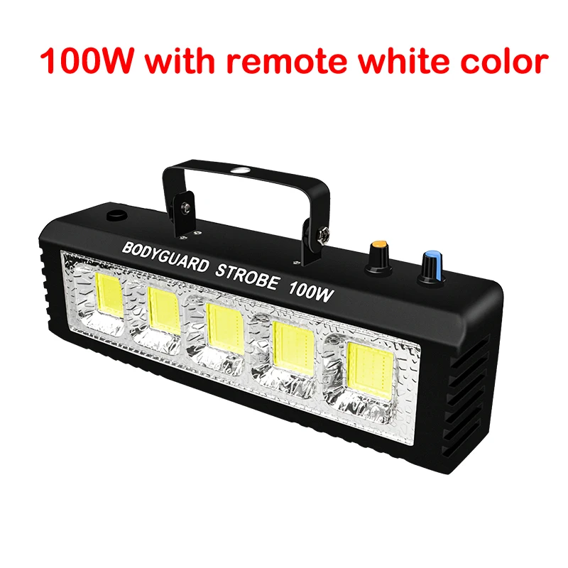 100W remote white color 100 Вт стробоскоп вспышка света удаленный звук активированный диско огни для фестиваля гирлянда для праздника стробоскоп Скорость Регулируемая для сценического диско - Цвет: 100W remote white color