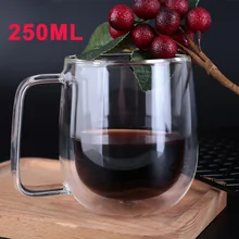 Подарок для семьи, офиса, Термостойкое стекло, двойное стекло, стеклянная чашка, анти-обжиг, высокая термостойкость, для улицы, для друзей, отеля