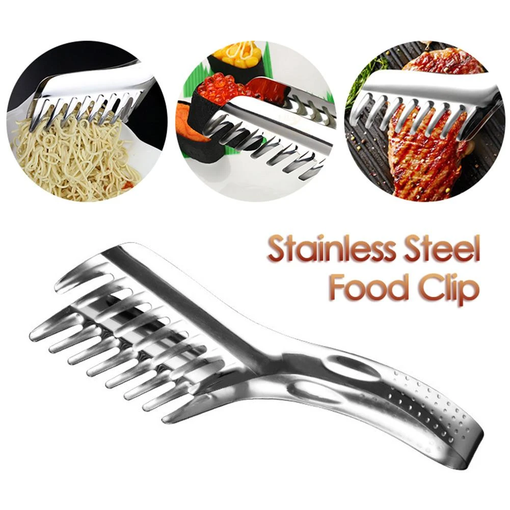 Stainless Steel Noodles Clip Food Comb Spaghetti Tongs Pasta Clip Food
