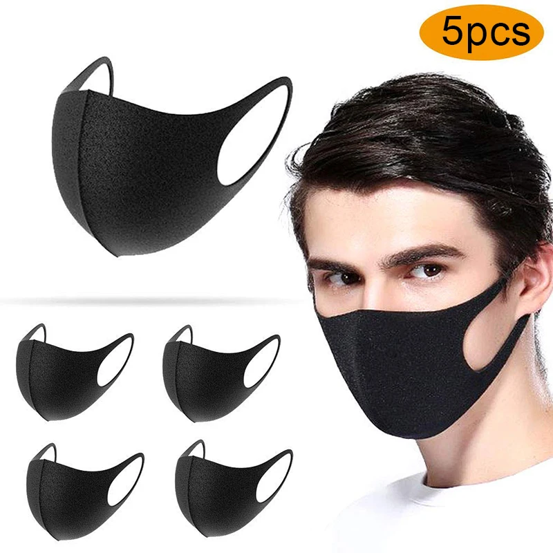 

Mask anti-dust Breathable earloop face mask Sponge Face Mask PM2.5 Washable Reusable Anti Haze Mouth Mask Elastic Black mask