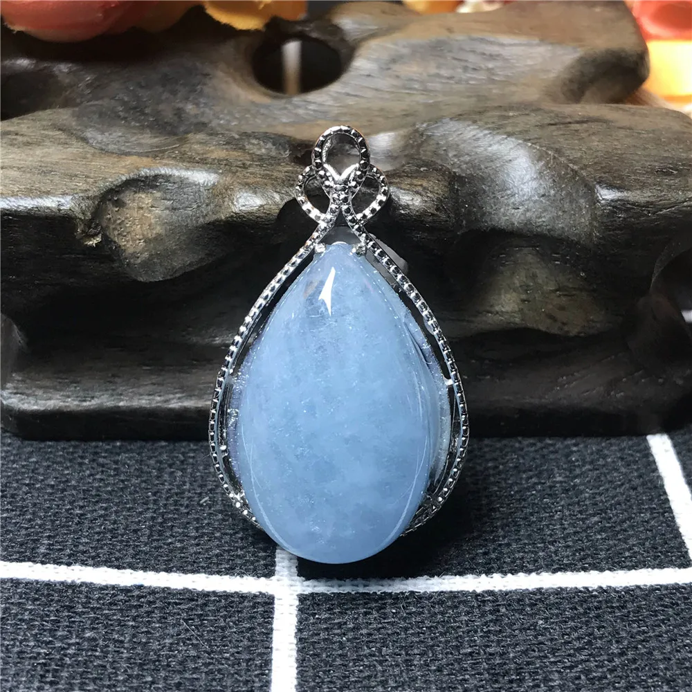 Natural Blue Aquamarine Pendant (3)