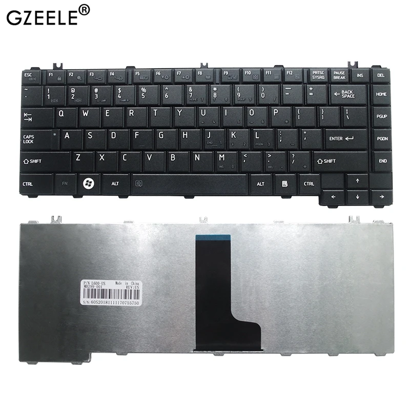 Клавиатура для ноутбука GZEELE US Toshiba L600 L600D L630 C640 L745D L700 L730 L645 C600 L640 США черная матовая