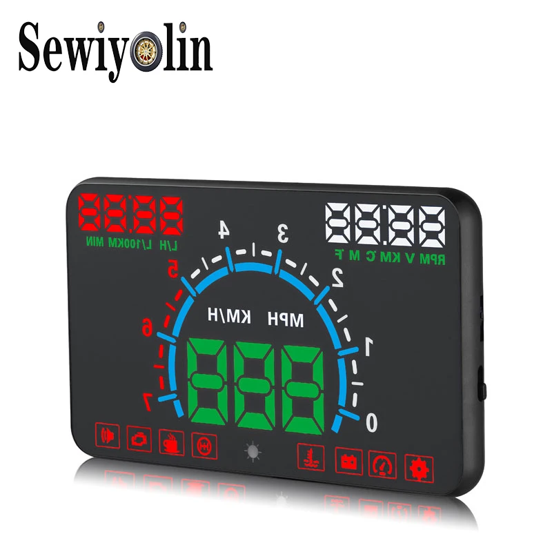 

2019 New E350 HUD Head Up Display Auto HUD OBD2 Car Speed Projector KMH MPH Speedometer Car Detector Oil Consumption for Honda