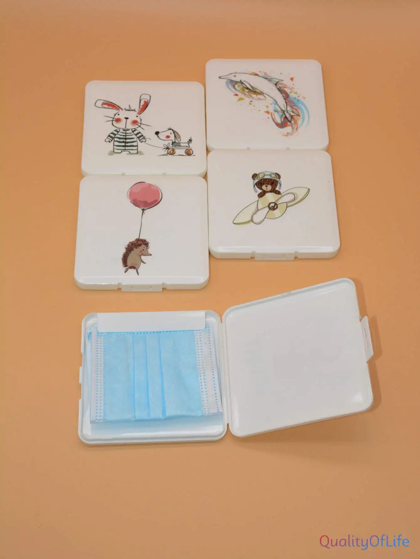 1pc Cartoon Graphic Random Face Cover Storage Box one-size Multicolor Plastic 1 pieceFace | Дом и сад