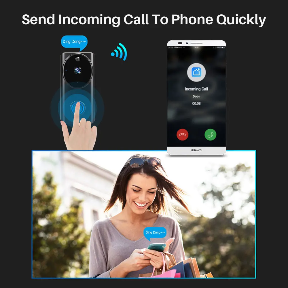 Умный видео дверной звонок Tuya 1080P WiFi видеодомофон приложение SmartLife дистанционное управление беспроводной дверной звонок камера домашний монитор безопасности