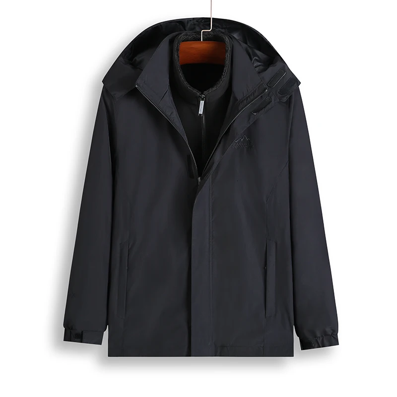 

10XL 8XL 6XL Winter Thermal Parka Men Waterproof Thick Warm 2 in 1 Jacket Casual Hooded Fleece Coats Outwear Windbreaker Jacket