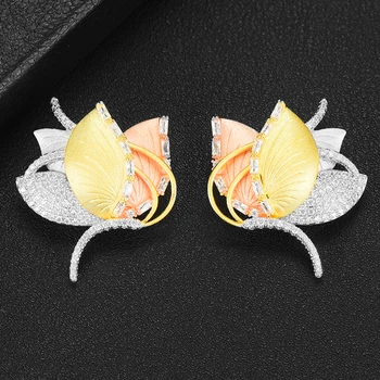 

SisCathy Exquisite Shiny Cubic Zirconia Cute Butterfly Shape Stud Earrings for Women Girl Party Attractive Jewelry Top Quality