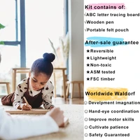 Montessori Language Toy Wooden English Alphabet And 0-9 Numbers Geometric Cognitive Writing Board Children Early Educational Toy 2
