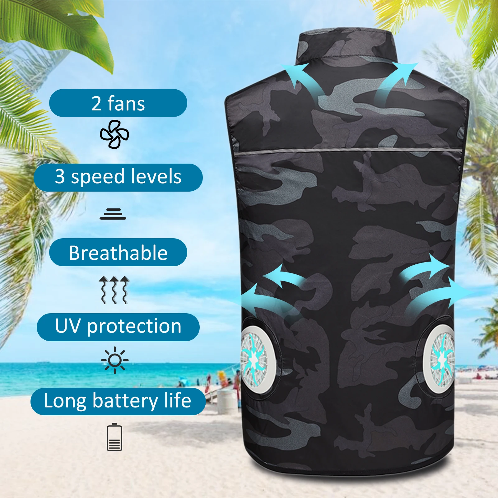 fan Electric Fan Cooling Vest Fishing 