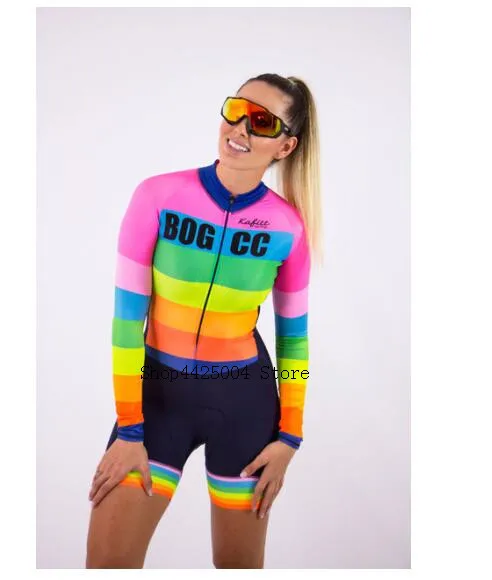 Kafitt long sleeve triathlon jumpsuit women clothes pro team cycling skinsuit bicycle bodysuits custom uniforme ciclismo