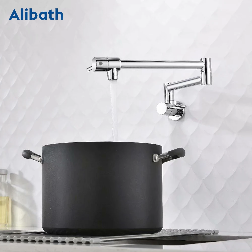 torneira de parede de bronze com torneira para pia da cozinha