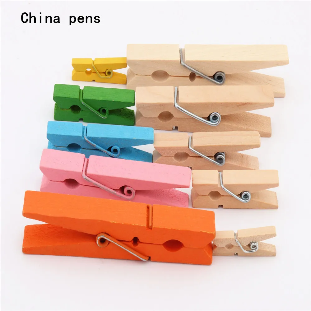 Clips de madera de 2,5mm, 3,5mm, 4,5mm, 6,0mm, 7,2mm, pinzas para fotos, pinza de ropa artesanal, Clips de decoración para escuela y oficina