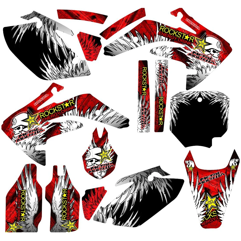 

New Full Graphics Decals Stickers Custom Number Name 3M Bright Stickers Waterproof For HONDA CRF150 2007-2014