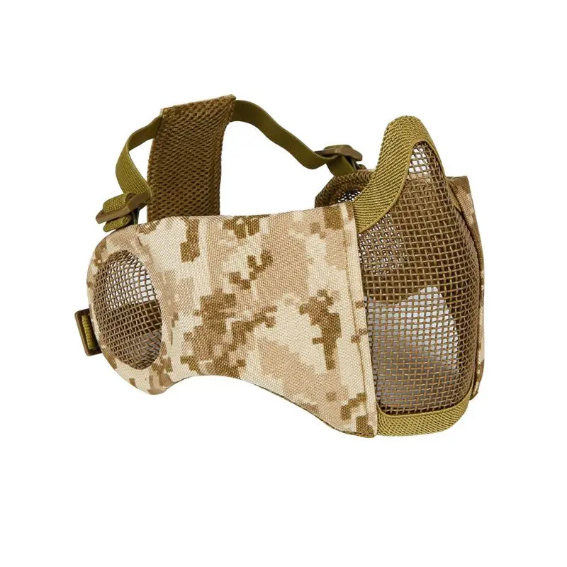 Digital camouflage CS игра Камуфляж маска тактическая сетка на пол-лица маска защита ушей - Цвет: Digital camouflage
