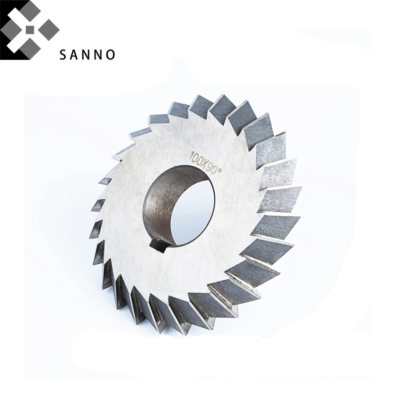 HSS end mills white steel V - double angle milling cutter 30  45  90  60 degree 60mm - 100mm helical gear for cnc machine (2)