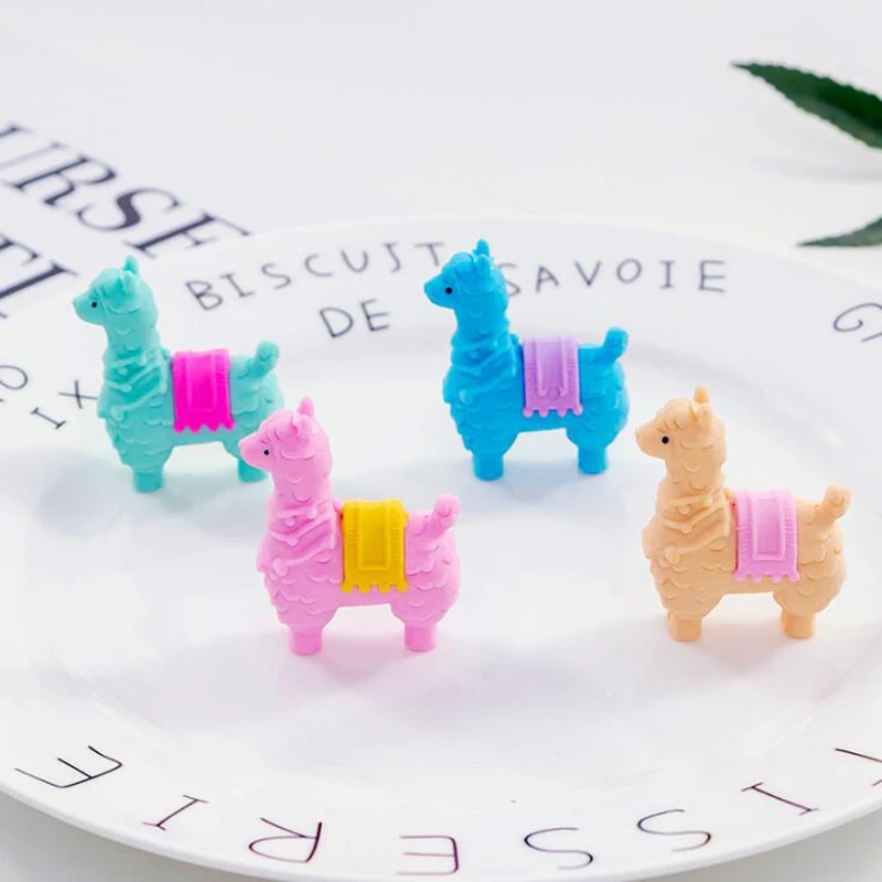 Novel cute cute pet alpaca eraser Cartoon pencil writing correction rubber Supplies Child gift office school stationery
