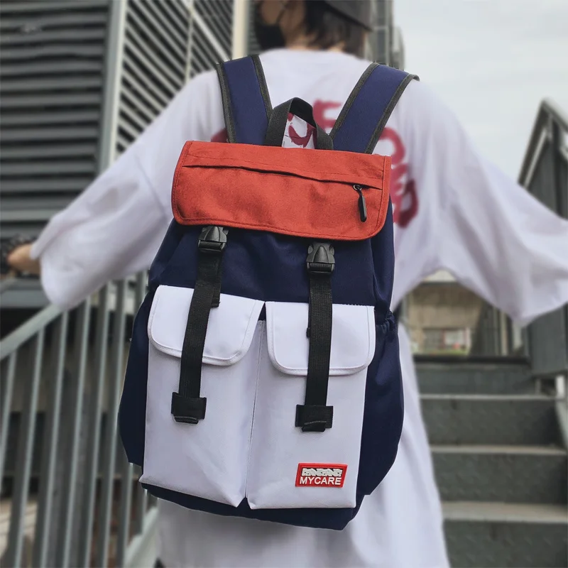 

Multi Pocket Canvas Women Backpack New Fashion School Bag for Teenage Shoulder Backpack Travel Bags Laptop Female Backpacks Bags