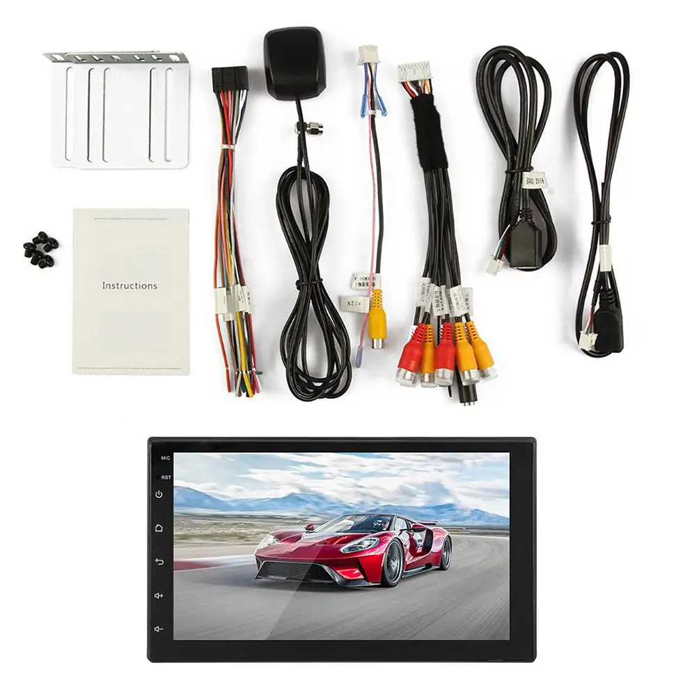 

7 Inch Touch Screen MP5 Multi-media Player Bluetooth Android 2 DIN 8.1 4 Cores FM1/FM2/FM3 USB HD Dual Ingot GPS Navigation