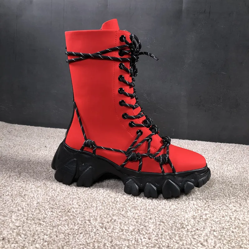 Botas Mujer/зимние ботинки на платформе; женская повседневная обувь; Bota Feminina; Роскошная обувь для папы; женские ботинки до середины икры; Botines Mujer Zapatos De Mujer