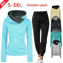 

Spring Autumn Casual Two Piece Woman Outfits Pullovers Hoodies And Elastic Waist Jogger Pants Tracksuit Woman Suit Female Sets