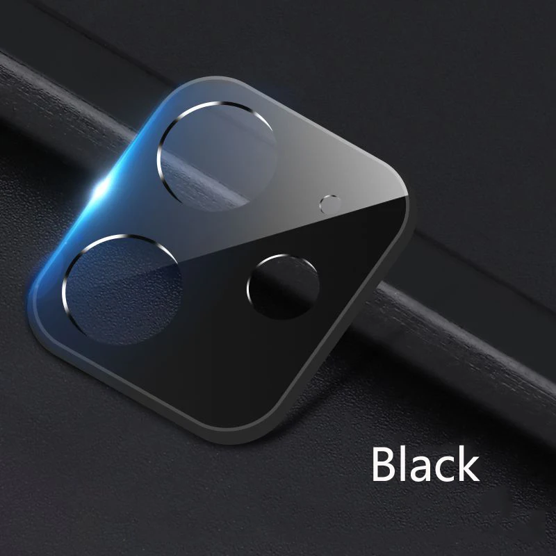 Металлический чехол для объектива камеры заднего вида для iphone 11 Pro MAX защитный чехол для камеры для iphone XS MAX XR 7 8 Plus Защита объектива - Цвет: Glass Black