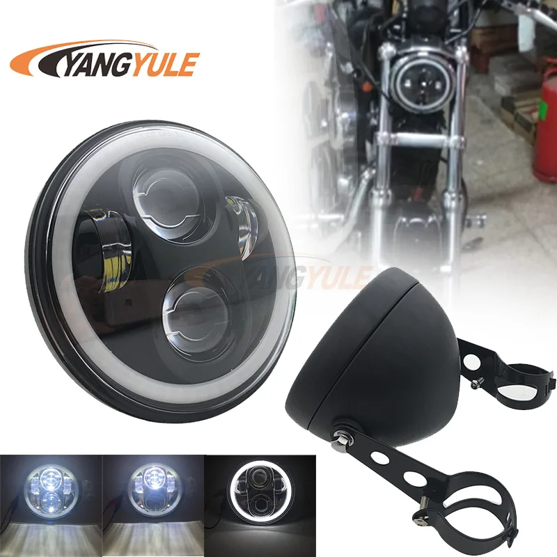 

5.75 inch led projector headlight with White DRL lights For Honda Shadow Aero Phantom VLX 600 750 VT 1100.
