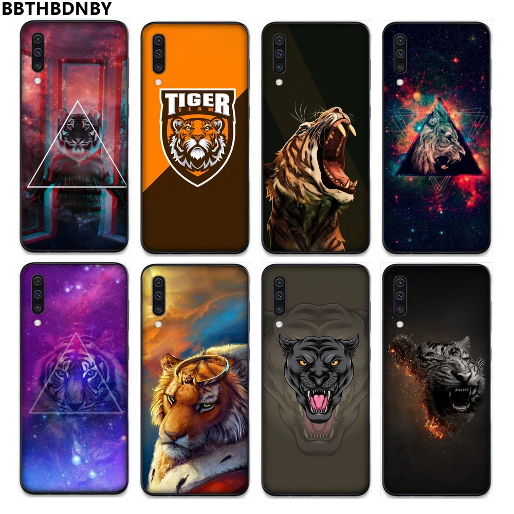 Голова тигра DIY чехол для телефона с рисунком Samsung S6 S7 edge S8 S9 S10 e plus A10 A50 A70 note8 J7 2017 |