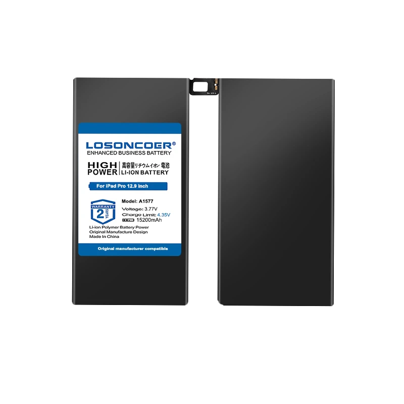 LOSONCOER 15200mAh A1584 A1652 A1577 Tablet battery for iPad Pro 12.9 inch Replacement Battery rechargeable battery