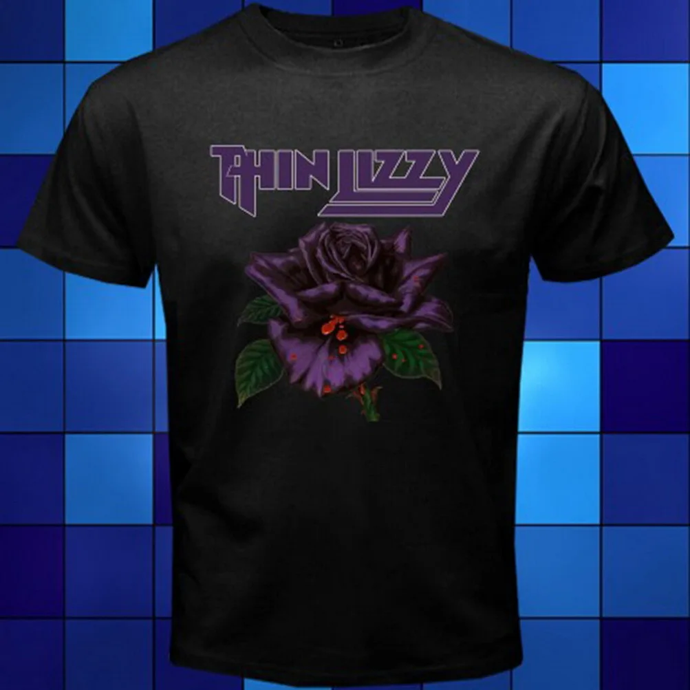 Новинка тонкая футболка Lizzy Black Rose рок-группа Legend черная размер свободный топ |