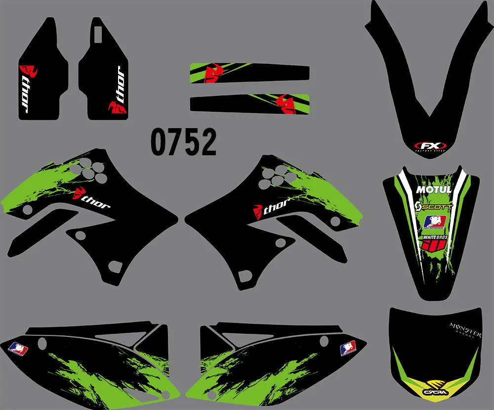 

3M Motorcycle Graphic Dirt Bike Sticker kit GRAPHICS BACKGROUNDS DECALS STICKERS FOR KAWASAKI KXF450 KX450F 2009-2011