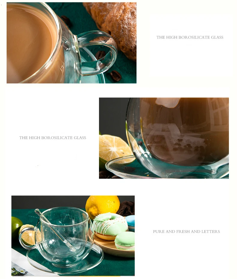 Самый лучший в мире Сферический кофейный поднос для кофейных кружек, набор ложек в комплекте, двойные стеклянные кофейные кружки, чайный стакан Koffie Beker Kopjes