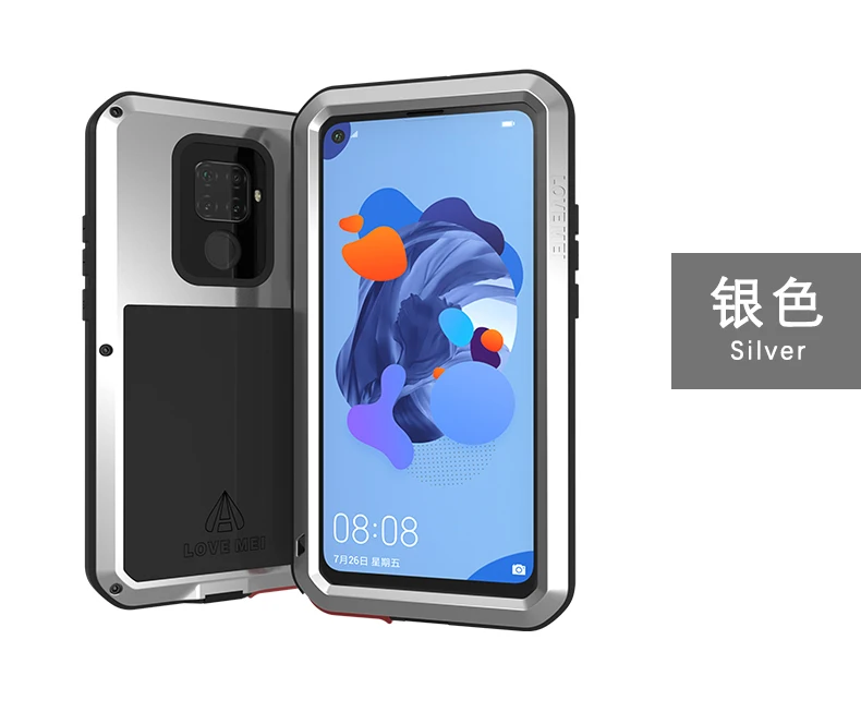 LOVEMEI Powerful Metal Waterproof Case For Huawei Nova 5i Pro Cover ShockProof Full Body Protection Armor Defender Phone Case