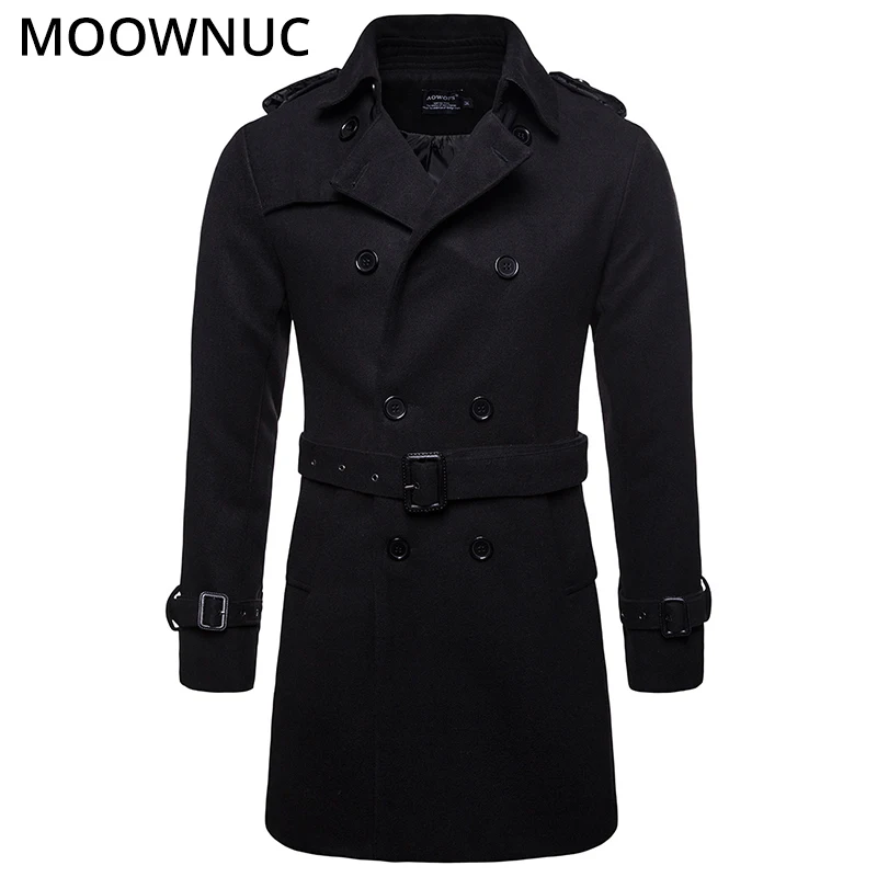 Male Woollen Overcoat Men's Coats Slim Business Smart Casual Thick Autumn Winter Fashion Blends Brand Men's Clothes MOOWNUC MWC Male Woollen Overcoat Men's Coats Slim Business Smart Casual Thick Autumn Winter Fashion Blends Brand Men's Clothes MOOWNUC MWC