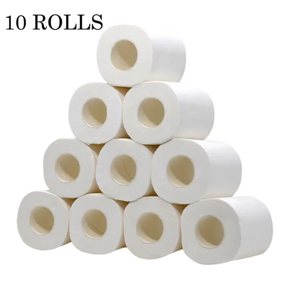 10 рулонов мягкие туалетные бумажные салфетки в рулонах 4 слоя бытовая рулонная