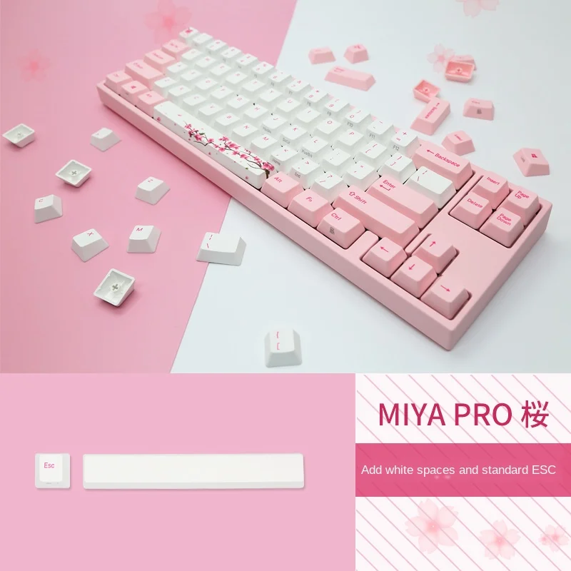 Механическая клавиатура Varmilo Sakura Cherry Blossom розовая 108 клавиша Вишневый зеленый