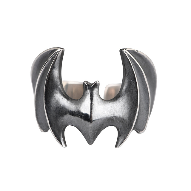 Punk Ancient Silver Bat Ring Personalized Popular Men and Women Fashion Jewellery Animal Rings Adjustable Opening