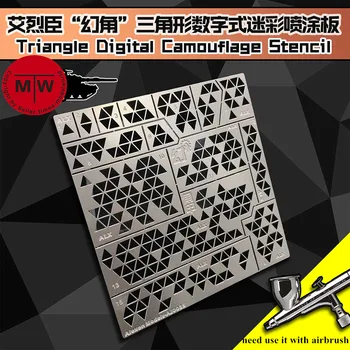 

1/35 1/100 Scale Triangle Digital Camouflage Stenciling Template Leakage Spray for Gundam Military Model Tools