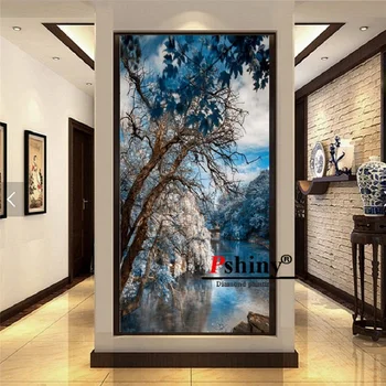 

PSHINY 5D DIY Diamond Embroidery Sale Nature Landscape Pictures With Full Drill Square Rhinestones Diamond Painting New Arrivals