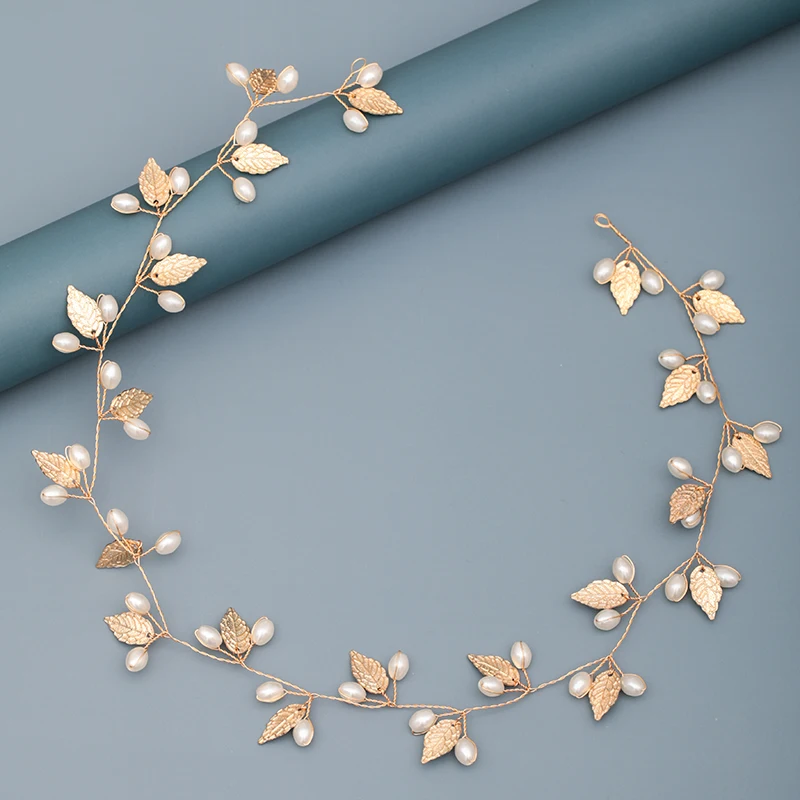 Pearl Rhinestone Flower Headband Wedding Hair Accessories for Women Bridal Headband Hair Jewelry Light Gold Wedding Accessories jewelry accessories jewelry set hair accessory bridal headwear