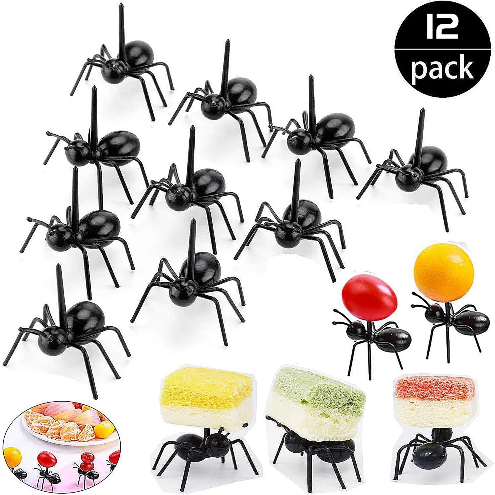 12 Party Series Hard-working Ants Fruit Fork Food Pick Toothpicks Holiday Celebration Home Decoration Tableware | Дом и сад