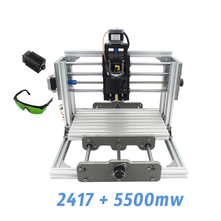 MOSKI, CNC 2417 diy гравировальный станок, 1000 мВт 2500 мвт 5500 МВт лазер, 3 оси Pcb ПВХ фрезерование, резьба по металлу и дереву, GRBL - Цвет: CNC2417 add 5500mw