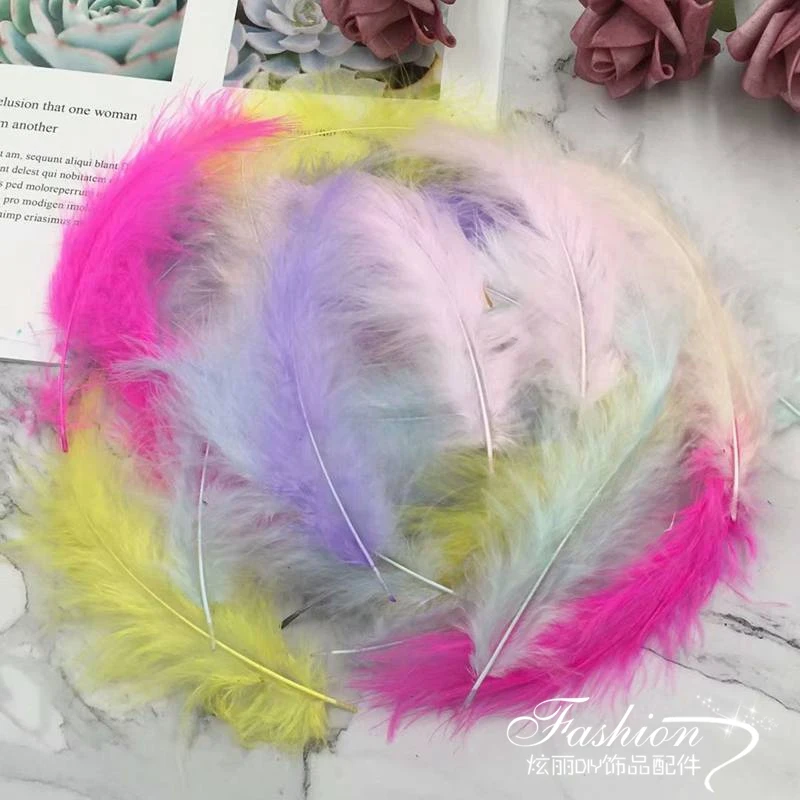 Description Picture 3 of itemNatural Feathers 10-15cm 4-6 Inches Turkey Plume Feather DIY Jewelry Craft Making Accesories for Wedding Party Decoration