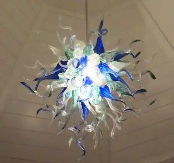 

Modern Hand Made Glass Chandelier Lighting for New House Art Decor Cobalt Blue White Green Color Cheap Price Glass Chandelier