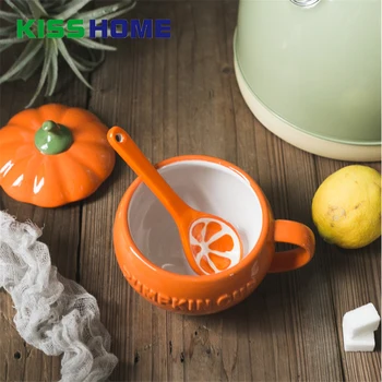 

Pumpkin Covered Milk Tea Breakfast Cup Ceramic Cup Milk Cup Breakfast Cup Pudding Cup Yogurt Cup ins Milk Cup