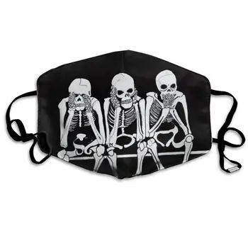

Mouth Mask Three Skulls Print Masks - Breathable Adjustable Windproof Mouth-Muffle, Camping Running for Women and Men