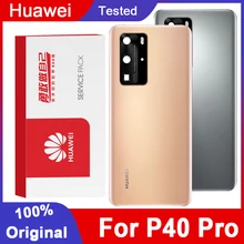 Recambio de carcasa trasera Original para Huawei P40 Pro, cristal de batería con pegatina adhesiva, cubierta trasera