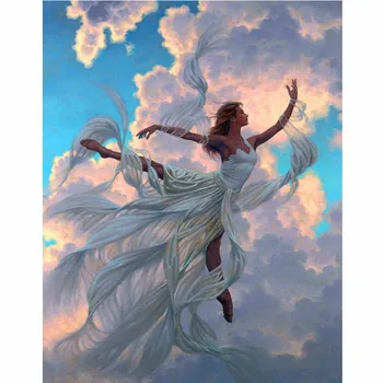 

Framed DIY Painting By Numbers Beauty Lady Acrylic Painting Modern Picture Home Decor For Living Room 40x50cm