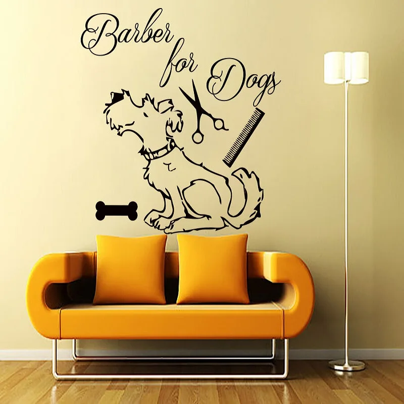 Dog Sticker Vinyl Wall Sticker Pet Shop Decoration Pet Grooming Salon